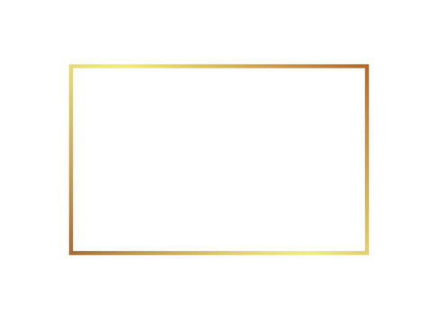Gold frame border golden vector thin boarder square element