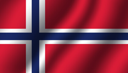 Fototapeta premium norway national wavy flag vector illustration