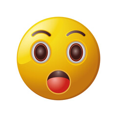 surprised emoticon on white background