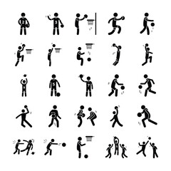 Basketball Pictograms Set