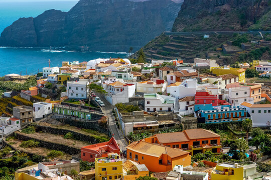 Agulo, La Gomera, Canary Islands / Spain. General view of the town.