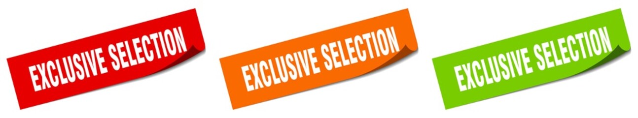 exclusive selection paper peeler sign set. exclusive selection sticker