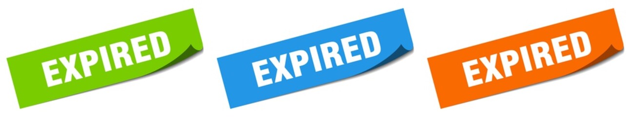 expired paper peeler sign set. expired sticker