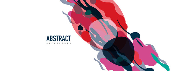 Trendy liquid style shapes abstract design, dynamic vector background for placards, brochures, posters, web landing pages, covers or banners