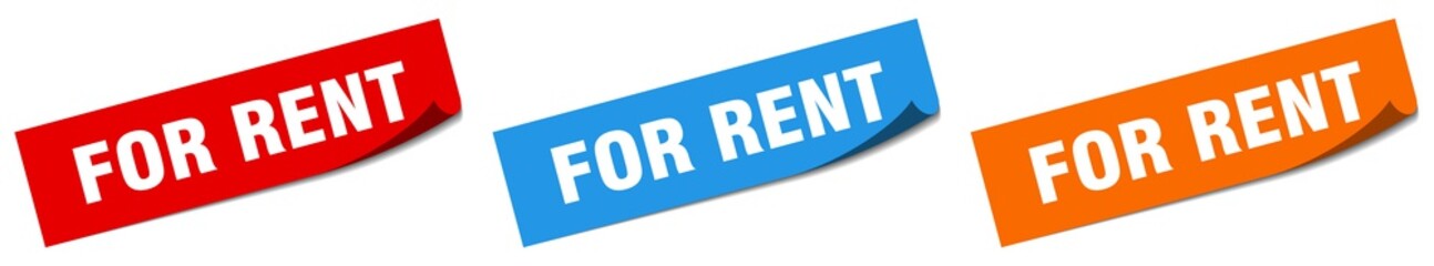 for rent paper peeler sign set. for rent sticker
