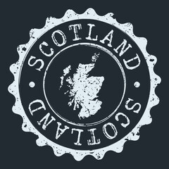 Scotland Seal. Silhouette Postal Passport Stamp. Round Vector Icon Postmark.