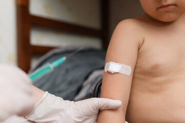 Nurse vaccinating  in arm. Health and care concept