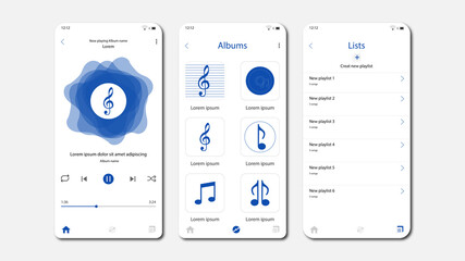 music mobile application apk ui kit design