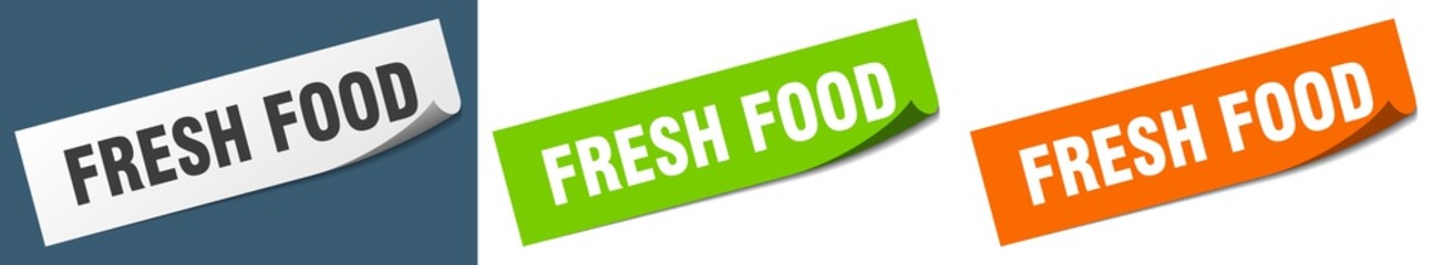 fresh food paper peeler sign set. fresh food sticker