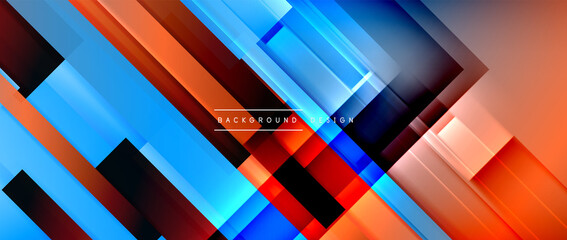 Dynamic lines on fluid color gradient. Trendy geometric abstract background for your text, logo or graphics