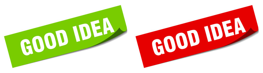 good idea paper peeler sign set. good idea sticker