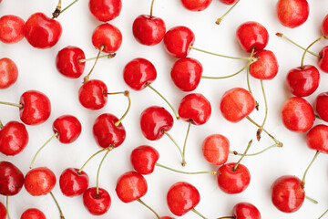 Obraz na płótnie Canvas ripe fresh red cherries