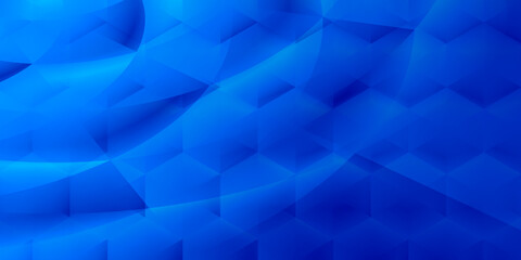 Blue abstract background with hexagonal elements
