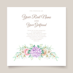 elegant watercolor hydrangea invitation card