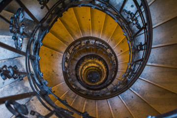 Spiral staircase in an ancient tower