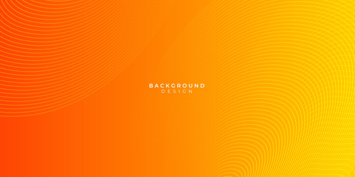Orange abstract geometric background with curve wave lines
