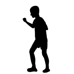 black silhouette of a child playing