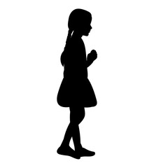 vector isolated black silhouette child girl