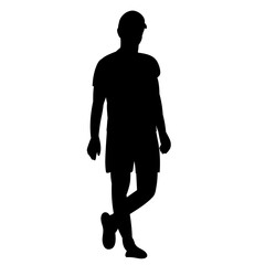 vector isolated black silhouette of a man walking