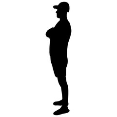 black silhouette of a man in a cap