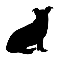  black silhouette of a dog on a white background