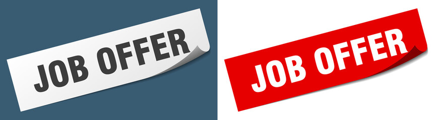 job offer paper peeler sign set. job offer sticker