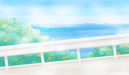 坂道がある風景