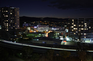 Fototapeta na wymiar Brisbane City night skyline 