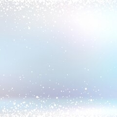 Snow sparks in light blue studio 3d render. Shiny pastel wall and floor blur texture. Winter holiday background.