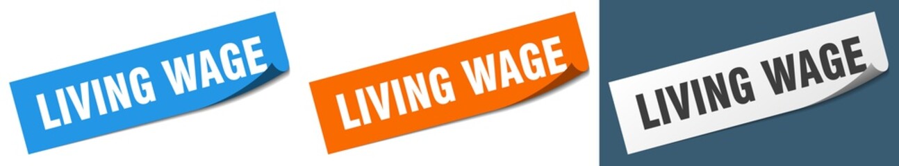 living wage paper peeler sign set. living wage sticker