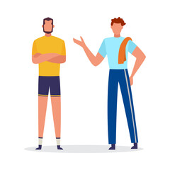 Characters of personal coach and client, flat vector illustration isolated.