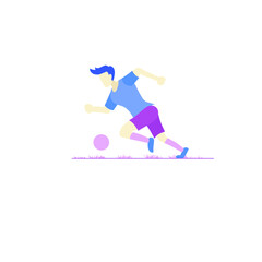 playing football game flat illustration vector design