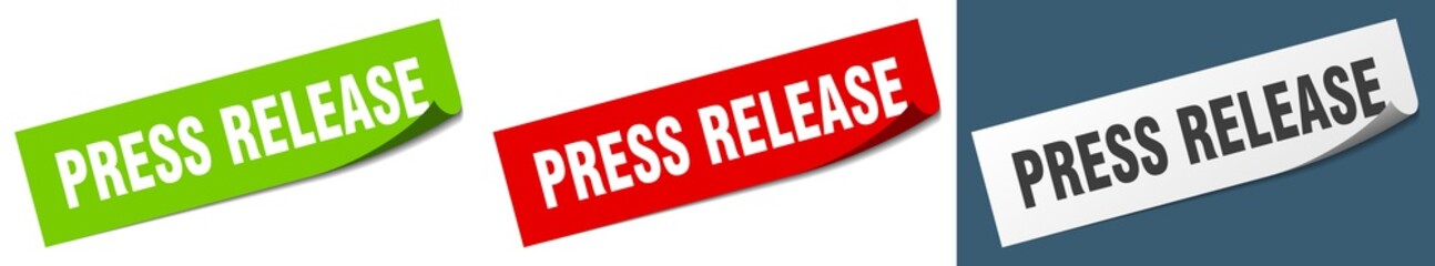 press release paper peeler sign set. press release sticker