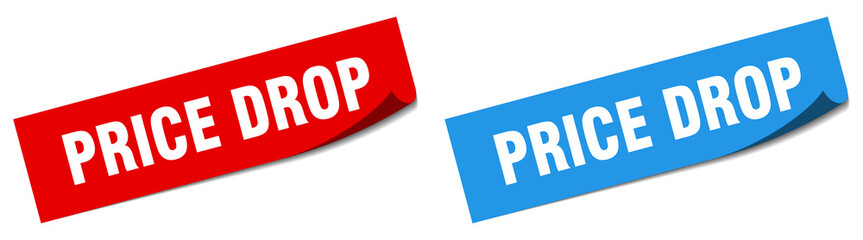 price drop paper peeler sign set. price drop sticker
