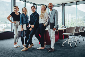 Diverse group of business people in meeting room