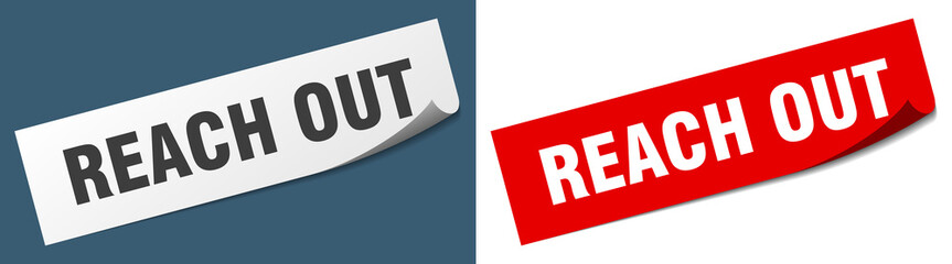 reach out paper peeler sign set. reach out sticker