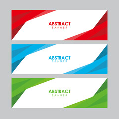 Set of Abstract Flat Colorful Elegant Geometric Banner Design, Professional Modern Red, Blue, Green Graphic Banner Element Template Vector