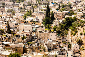 Obraz premium View of Jerusalem old city, from the Mount of Olives, Israel