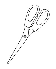 Scissor outline icon vector. Line scissor isolated on white background.