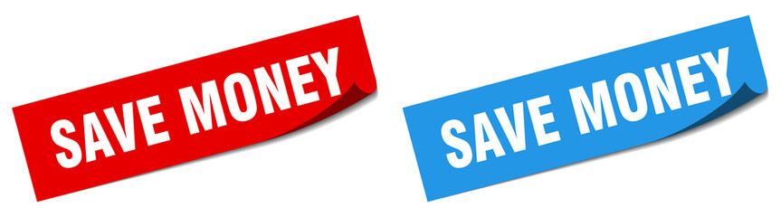 save money paper peeler sign set. save money sticker