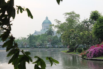 Bangkok,Thailand - 2015 : Ananta Samakhom Throne Hall, View from Dusit Zoo ,was created ordered by...