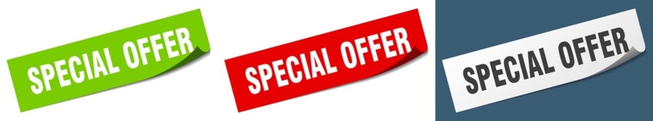special offer paper peeler sign set. special offer sticker
