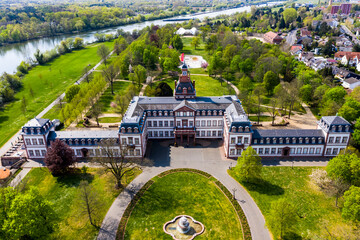 Aerial view, Philippsruhe Castle, Hanau, Hesse, Germany