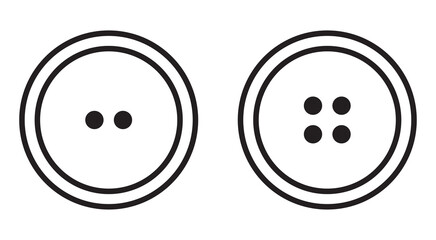 Sewing button icon set logotype. Vector isolated clothing button logo