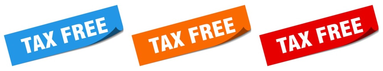 tax free paper peeler sign set. tax free sticker