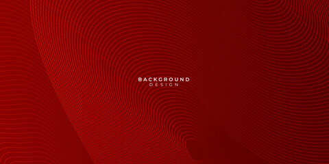 Abstract curve wave lines pattern technology on red gradients background.