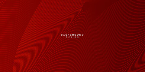 Abstract curve wave lines pattern technology on red gradients background.