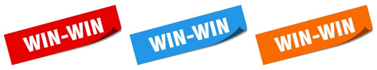win-win paper peeler sign set. win-win sticker