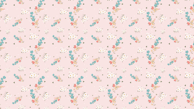 Floral Seamless Color Pattern Vector for Background and Design
