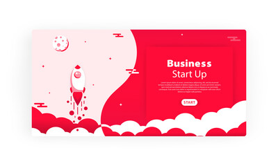 Rocket ship, bussines concept startup. Vector on isolated white background. EPS 10